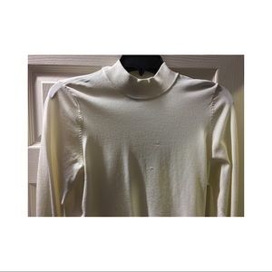 half turtle neck long sleeve egg shell blouse